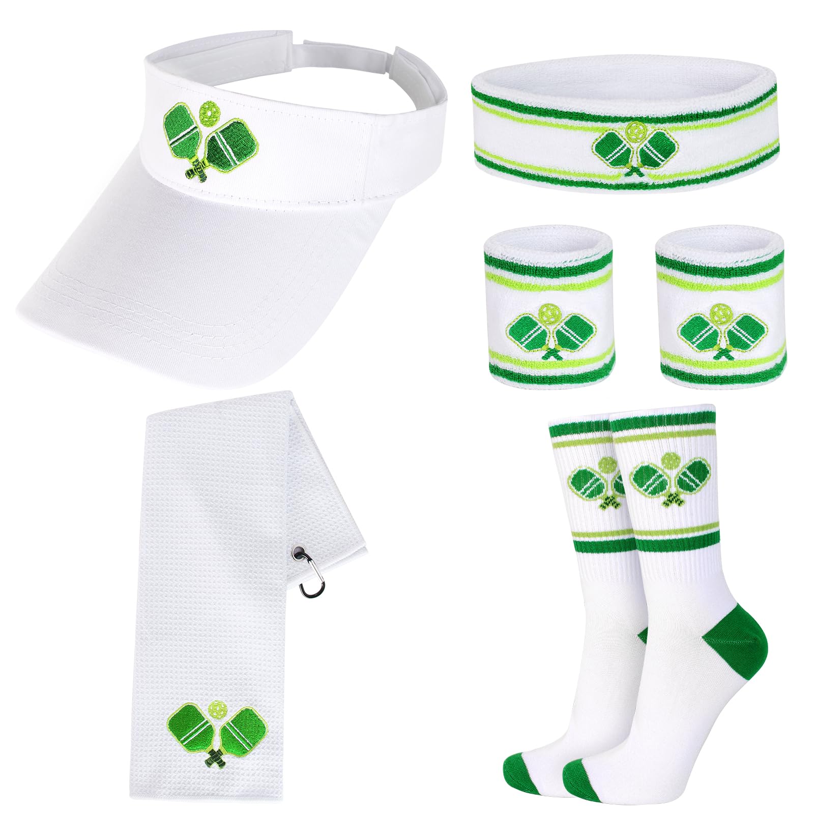 Kyson 5 Pieces Funny Pickleball Hat Dink Ball Lover Gift Set Hat Sports Wrist Head Sweatbands Socks Towel
