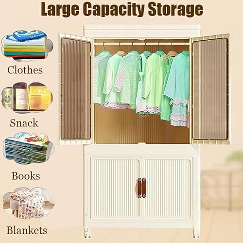 Miniatura 4 de Organizador de almacenamiento portátil para armario, armario para ropa, contenedores de almacenamiento plegables con tapa, caja de almacenamiento