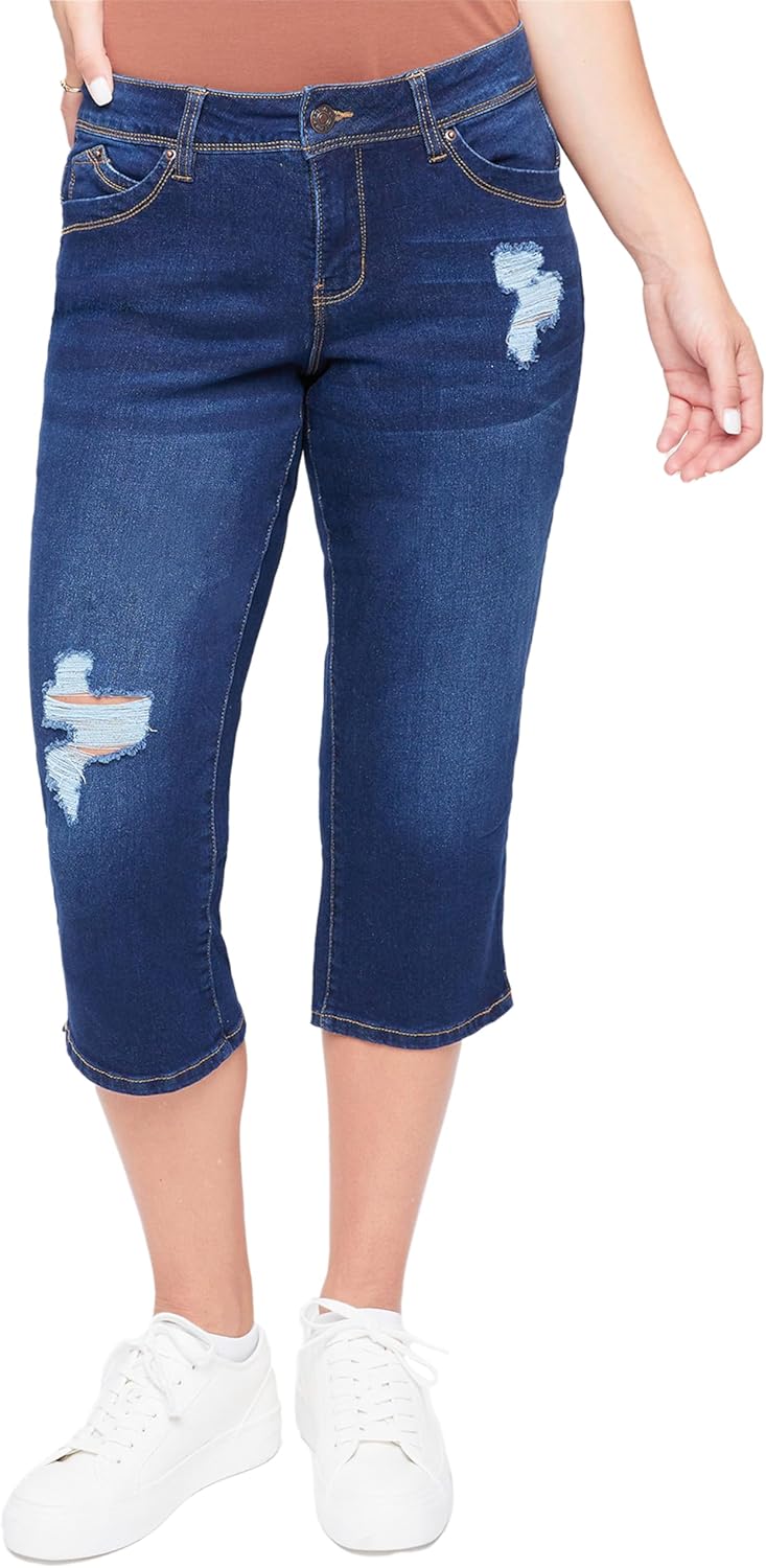 Royalty for Me Women's Royalty for Me Women's Essential 2-Button Roll Cuff Ankle Jeans