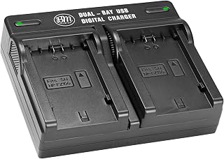 BM NP-FZ100 Dual Bay Battery Charger for Sony Alpha 1, ZV-E1, ZV-E10 II, FX3, FX30, a6600, a6700, a7 III, a7 IV, a7C, a7C R, a7C II, A7R III, a7R IV, a7R V, a7S III, a9, a9 II, a9 III, A9R, A9S Camera