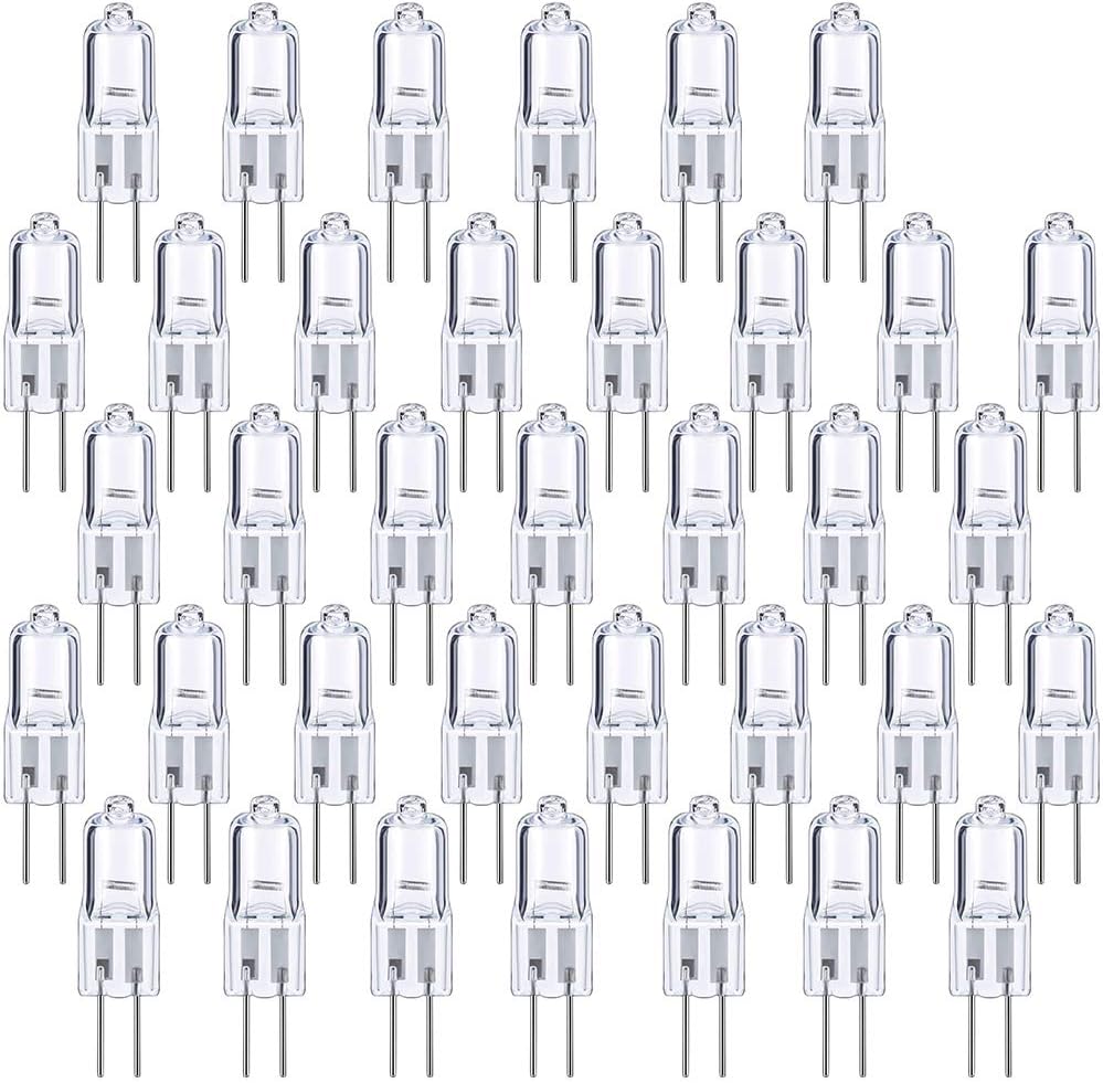 40 Pieces Halogen Bulbs, G4 20W Halogen Light Bulbs 2 Pin Clear Capsule