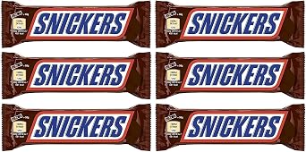 SNICKERS Chocolate Bar Collection 50g x 6 | Snickers Chocolate by Mars - Nougat Topped with Caramel and Peanuts, Milk Chocolate Bar Sold by Swiss+