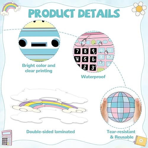 Miniatura 3 de Groovy - Tablón de anuncios de regreso a clases para decoración de aula, I'm So Happy You're Boho Retro Here Hippie, juego de tablones de anuncios