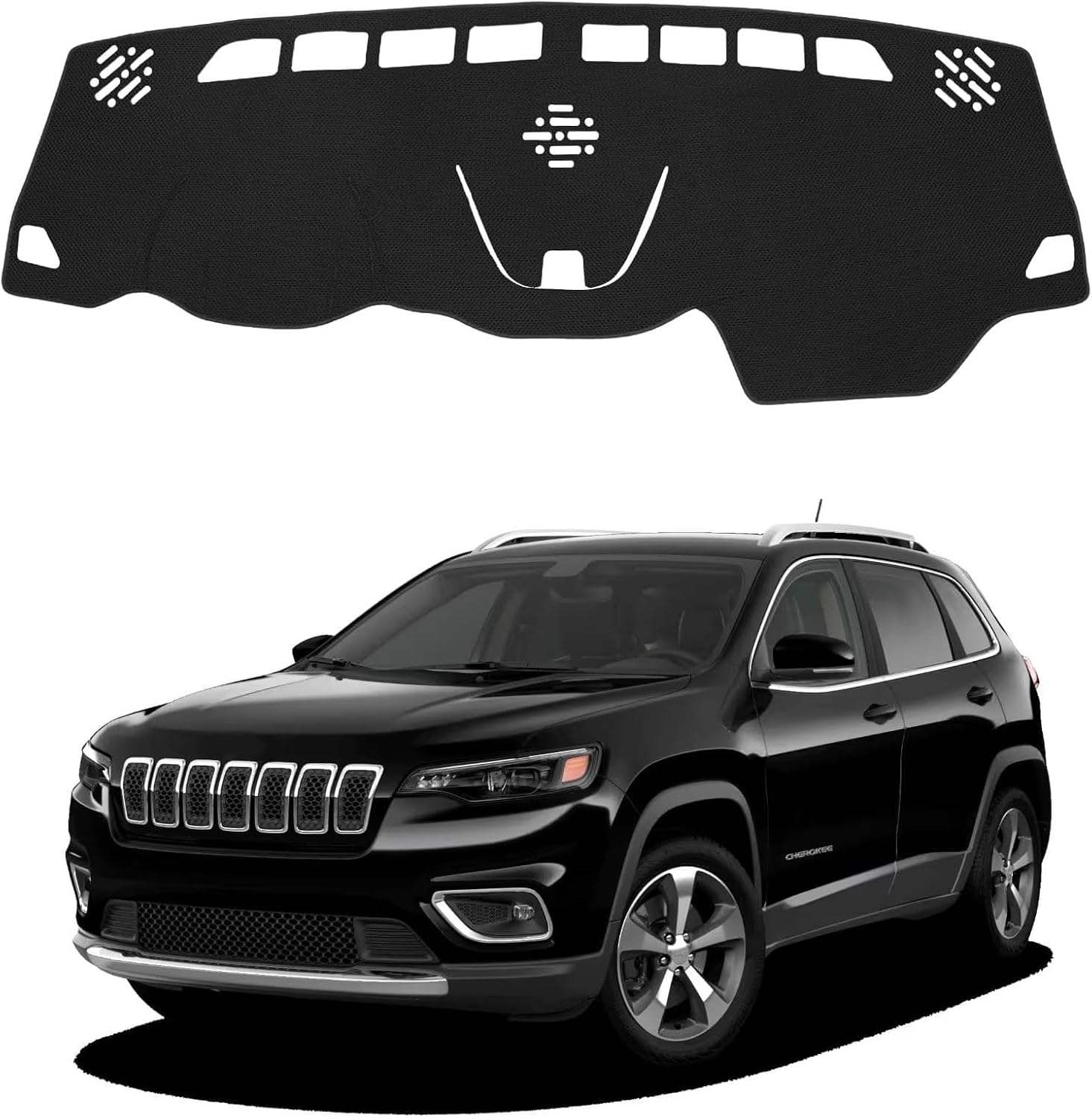 Dashboard Mat Cover for Jeep Cherokee 2014-2021 Nonslip Center Console Sunshield Glare UV Rays Protector Accessories