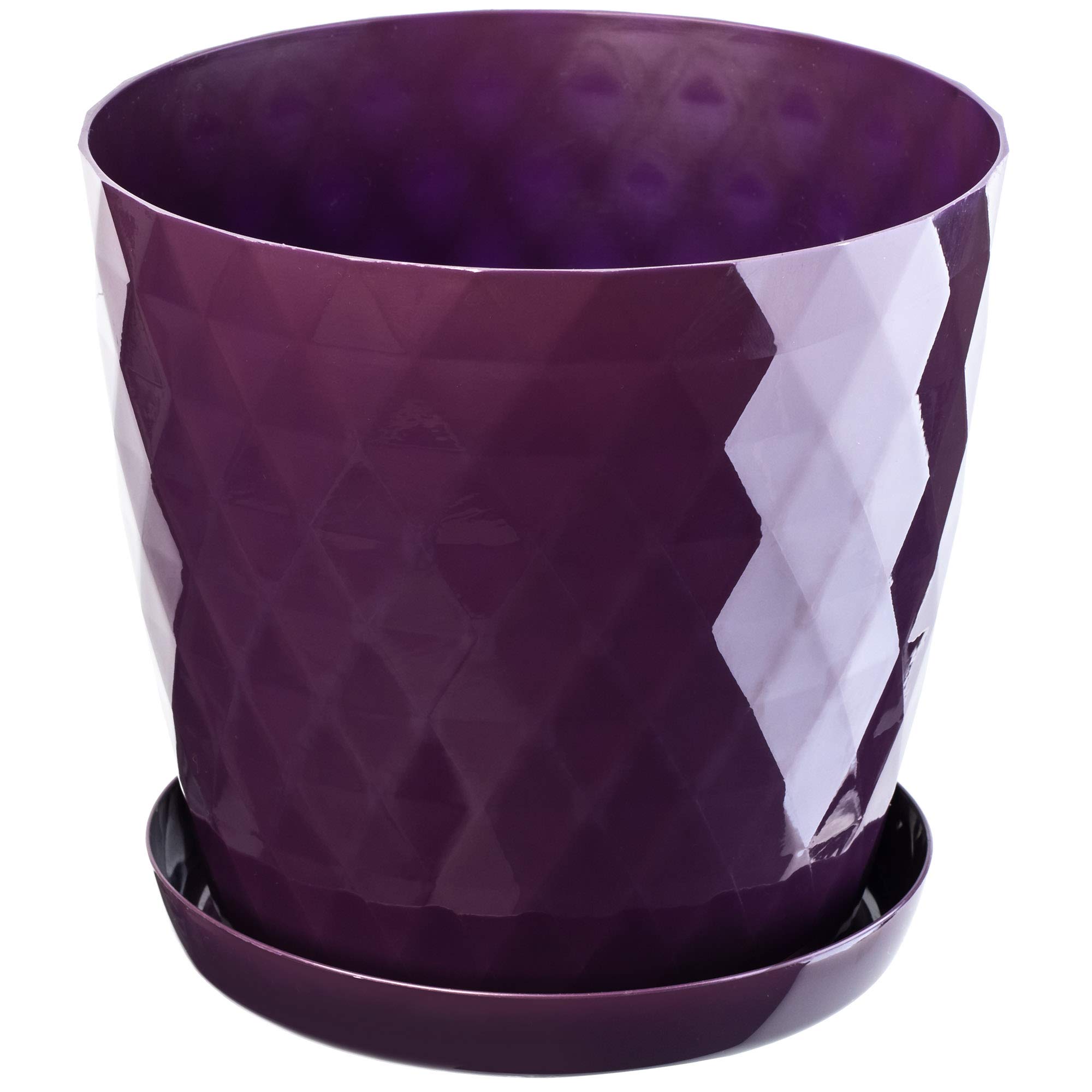 KADAX Maceta para Flores, Maceta con Base, Maceta de plástico para Interior, Macetero Redondo, Maceta Decorativa, Maceta Moderna Interior, 12 cm, Morado — view 8