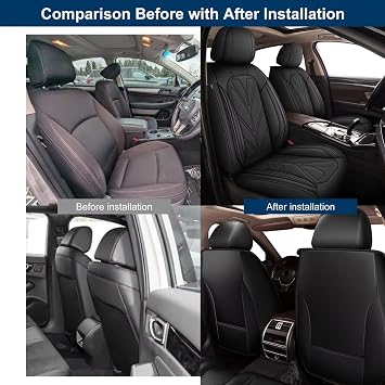 DISUTOGO Seat Cover for Chevrolet Chevy Cobalt 2005-2010 Front Seater, Leather Interior Covers forros para asientos de carro Ergonomic Seat Covera Carseat Car Protector - Black