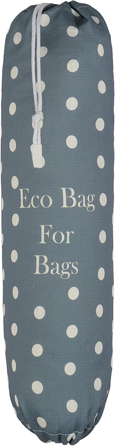 Izabela Peters | Eco-Friendly | Plastic Bag Holder | Grocery Bags | Dispenser | Organizer | Storage | Shopping | Carrier | Multiple Luxurious Designs - Gray Polka Dots, Large