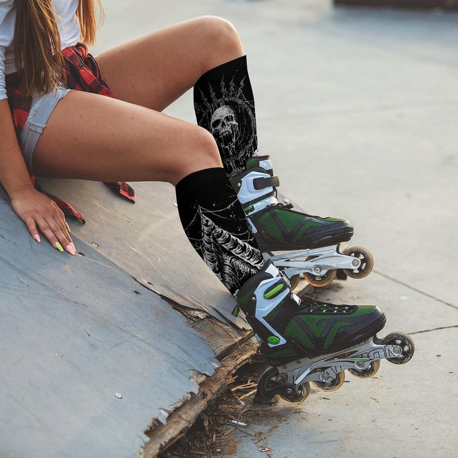 Baphomet Satan Goat Knee High Socks Athletic Long Stockings Sport Casual Crew Tube Sock Boot 46cm