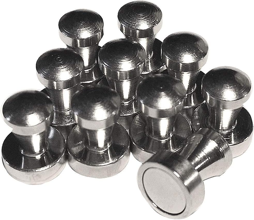 10 x Quality Magic & # X2607 Magnets N42 Fridge Push Pins Stainless Steel Very Strong Pin Board Magnets 12 mm 16 mm with handle and Heavy Duty Neodymkern