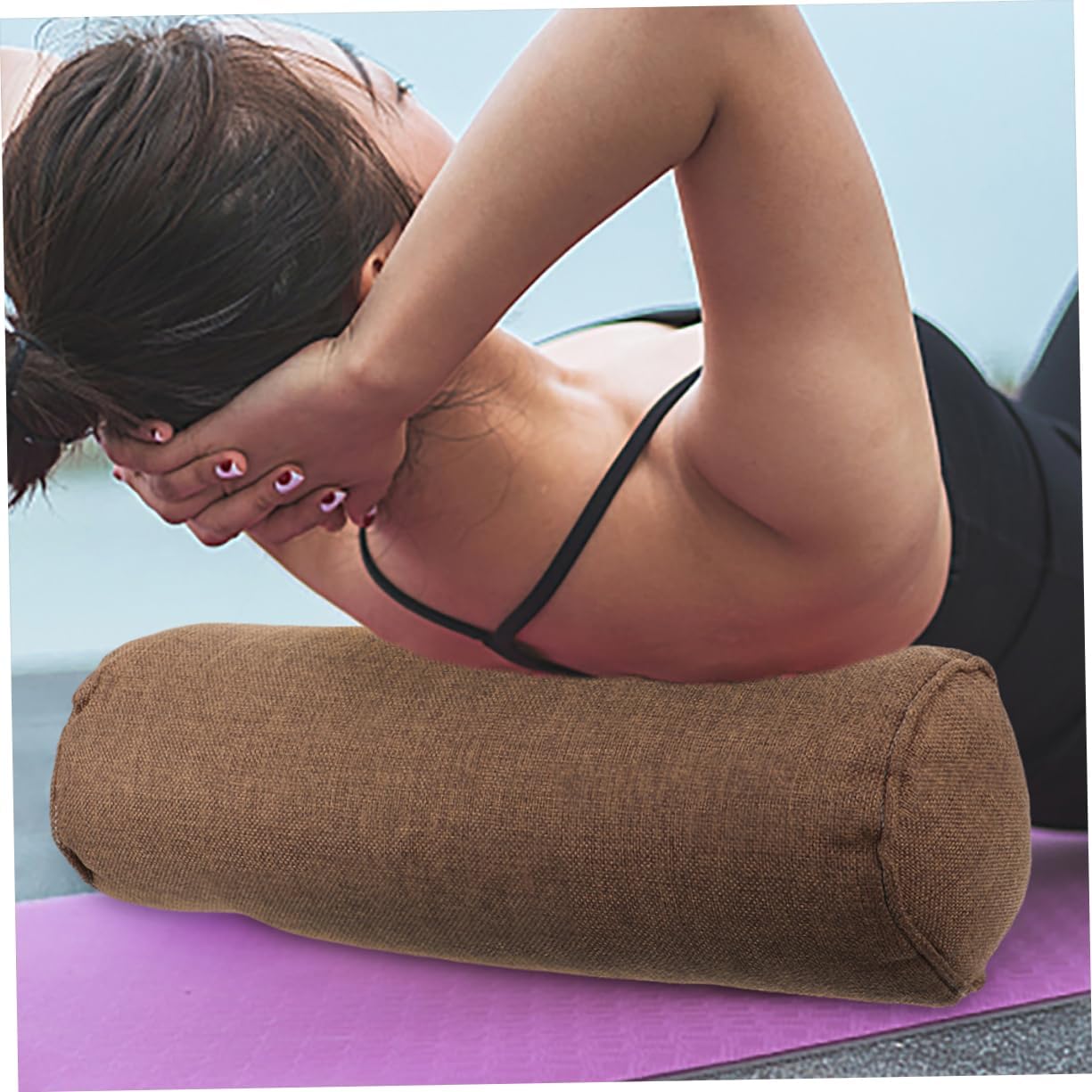 Versatile Cotton Yoga Pillow High-Density Lumbar Support for Beginners Lightweight and Portable Design for Stretching and Neck Alignment