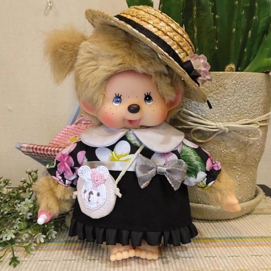 モンチッチ用　帽子&ポシェット Amazon.co.jp: モンチッチ ワンピース 麦わら帽子 うさぎ