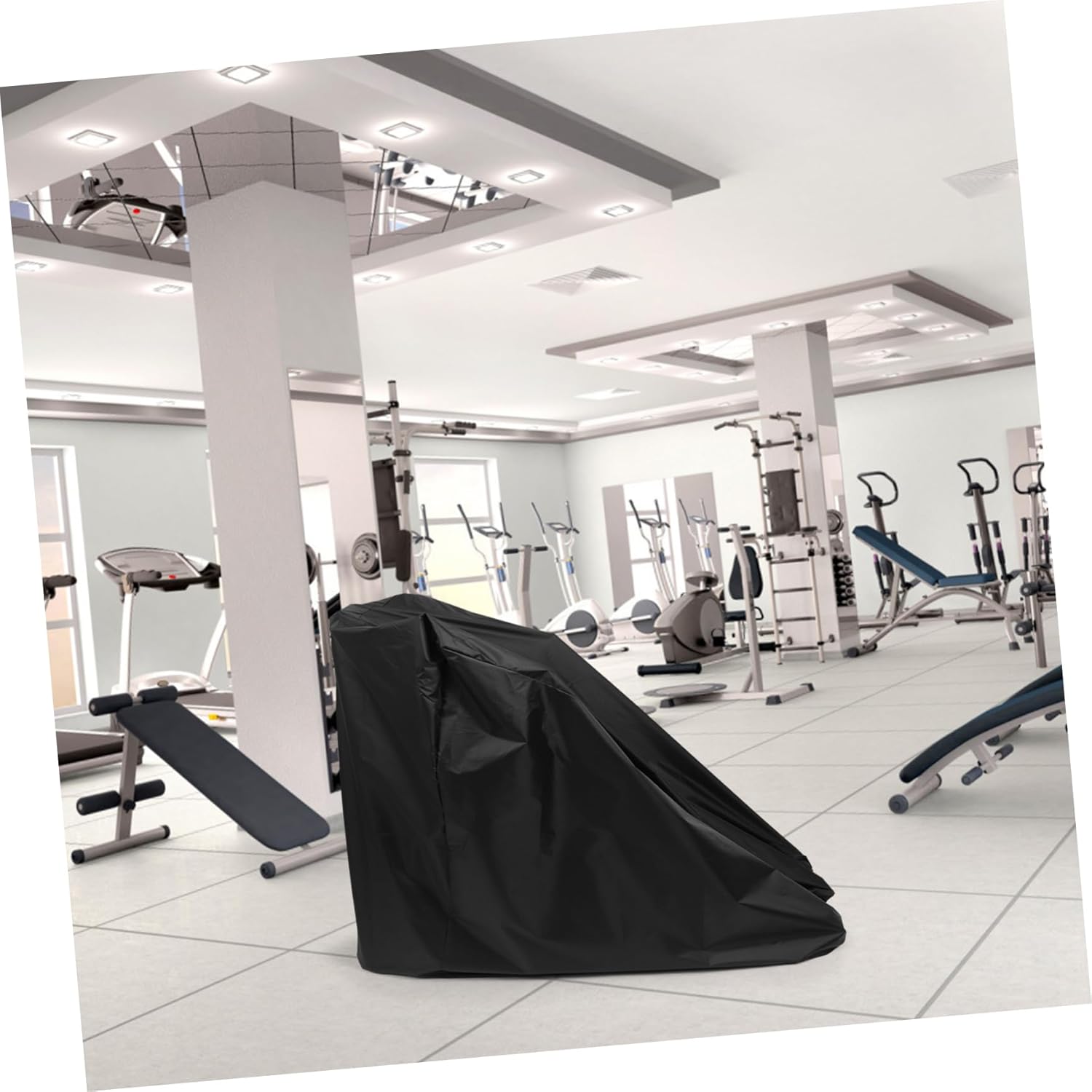 Running Machine Cover Treadmill Cover Drawstring Protective Oxford Black