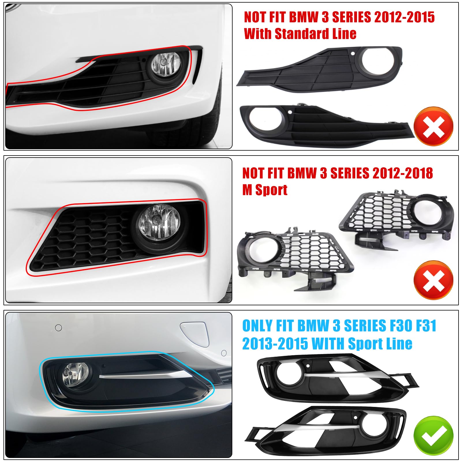 Amazon.co.jp: Jaronx BMWフォグライトカバー3シリーズF30 F31