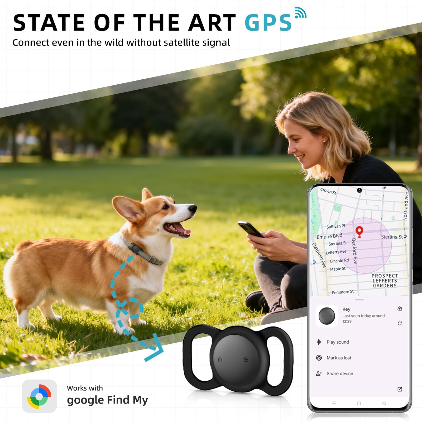 Collar de perro GPS Android (paquete de 2), rastreador GPS para perros, rastreador inteligente de actividad de mascotas, sin suscripción GJGAZ3