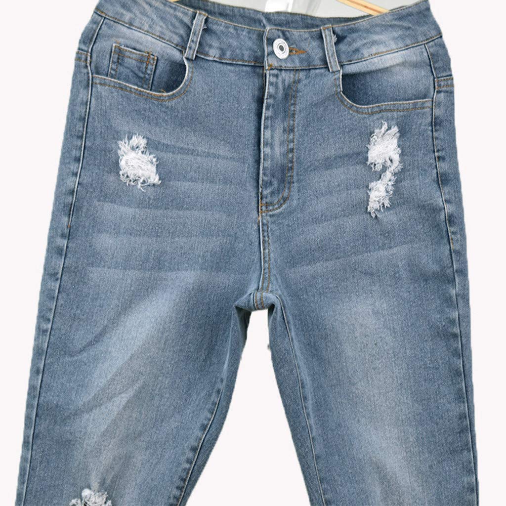 Pantalones Vaqueros elásticos para Mujer con Tira de Botones visibles, Elegantes, Cintura Alta, Ajustados, de Estilo Urbano, Azul