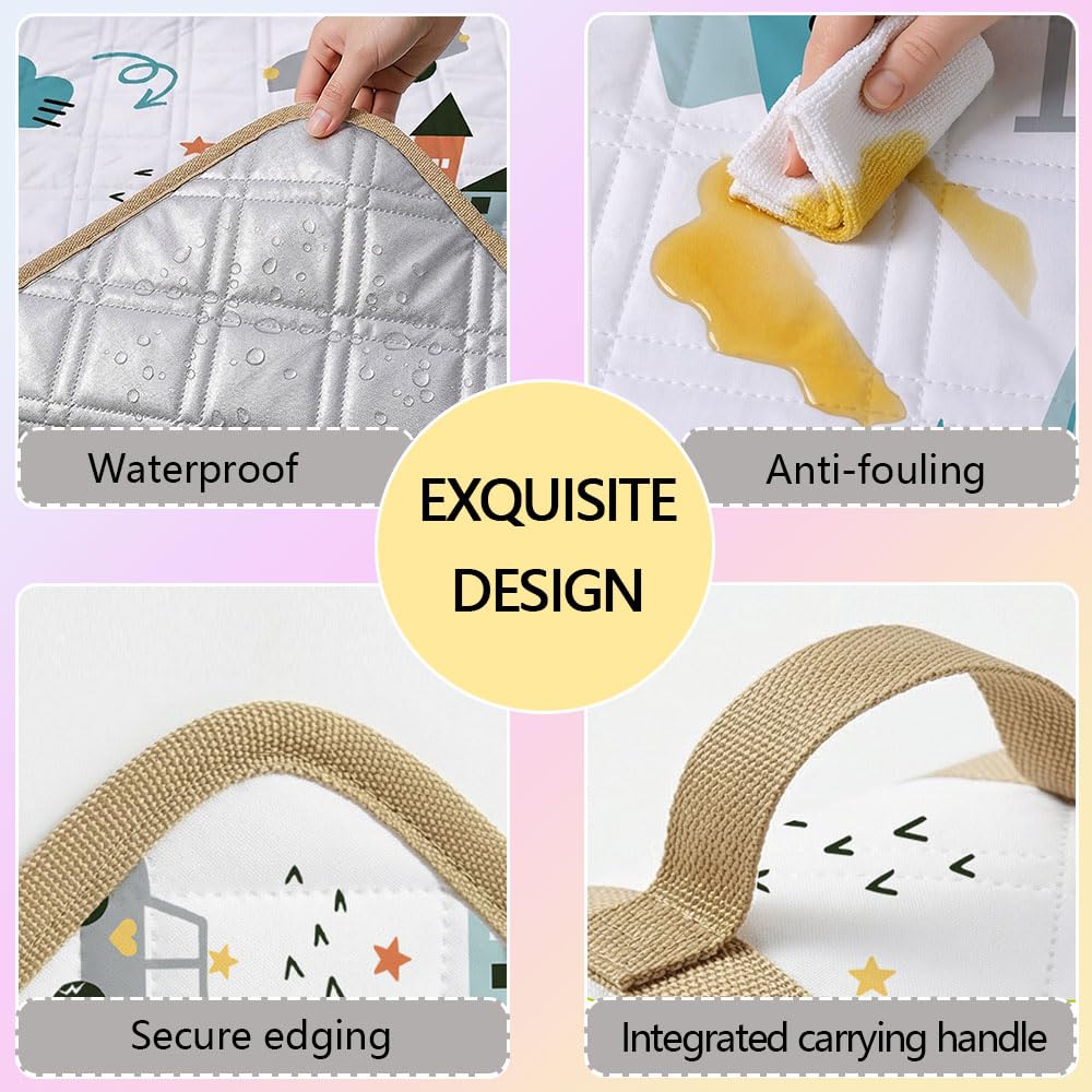 Tappeto Pieghevole da Picnic Impermeabile Antipolvere Leggero Portatile con Maniglia for Camping Spiaggia Parco Giardino Festival Viaggi e Uso Esterno,Cities,200×300cm