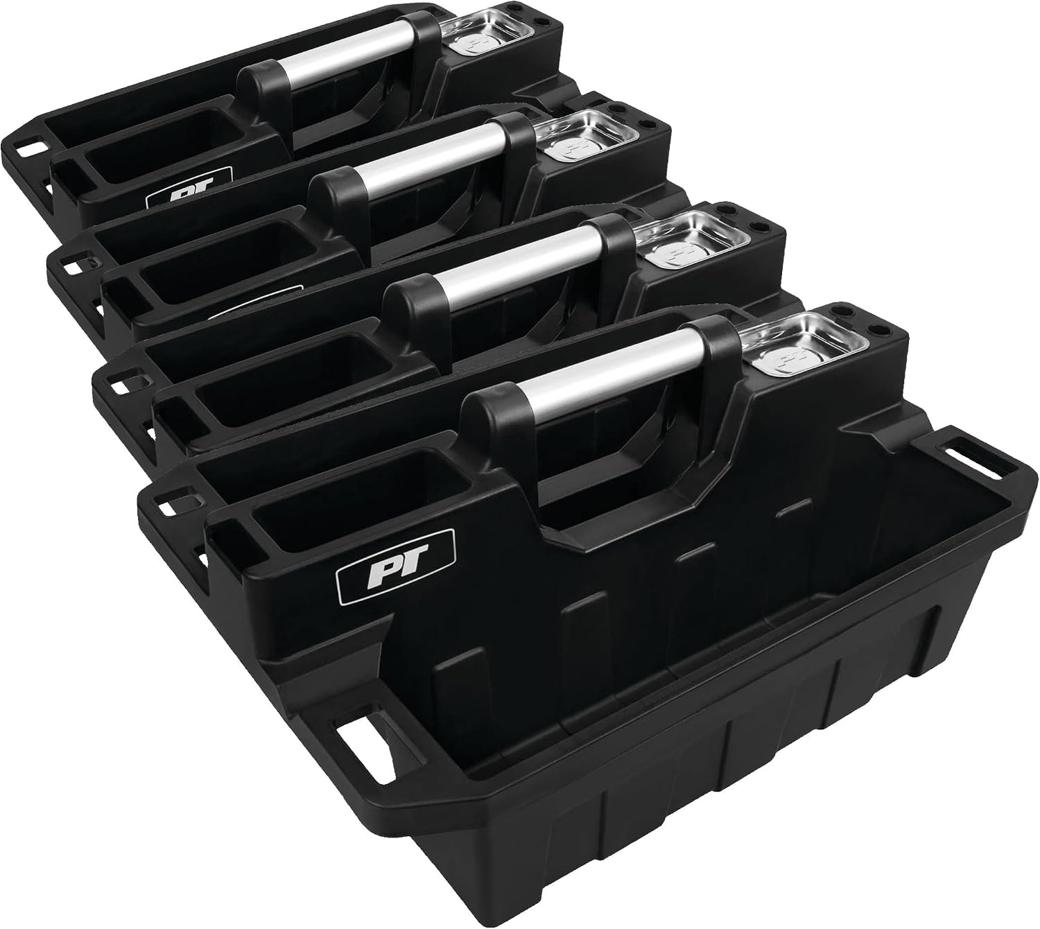 Performance Tool W88995 Portable Supply Caddy and Magnetic Utility Tool Tray,Black (Pack of 4)