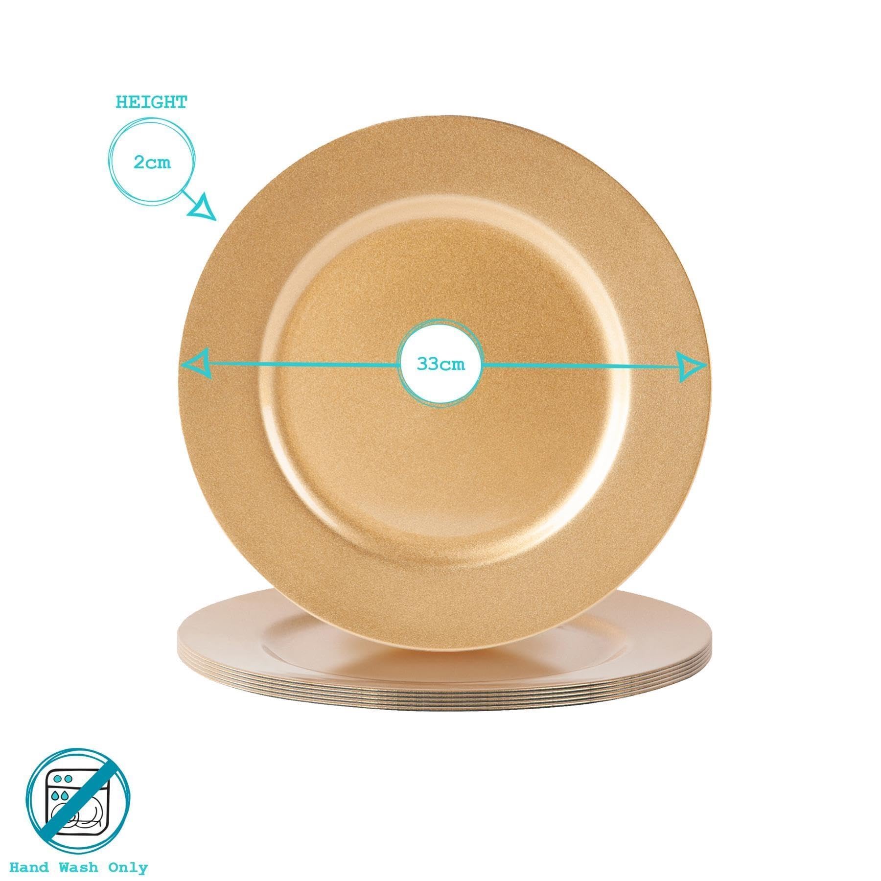 Argon Tableware 6 pièce métallique Chargeur microplaques - Fini métallique - 33cm - Argent