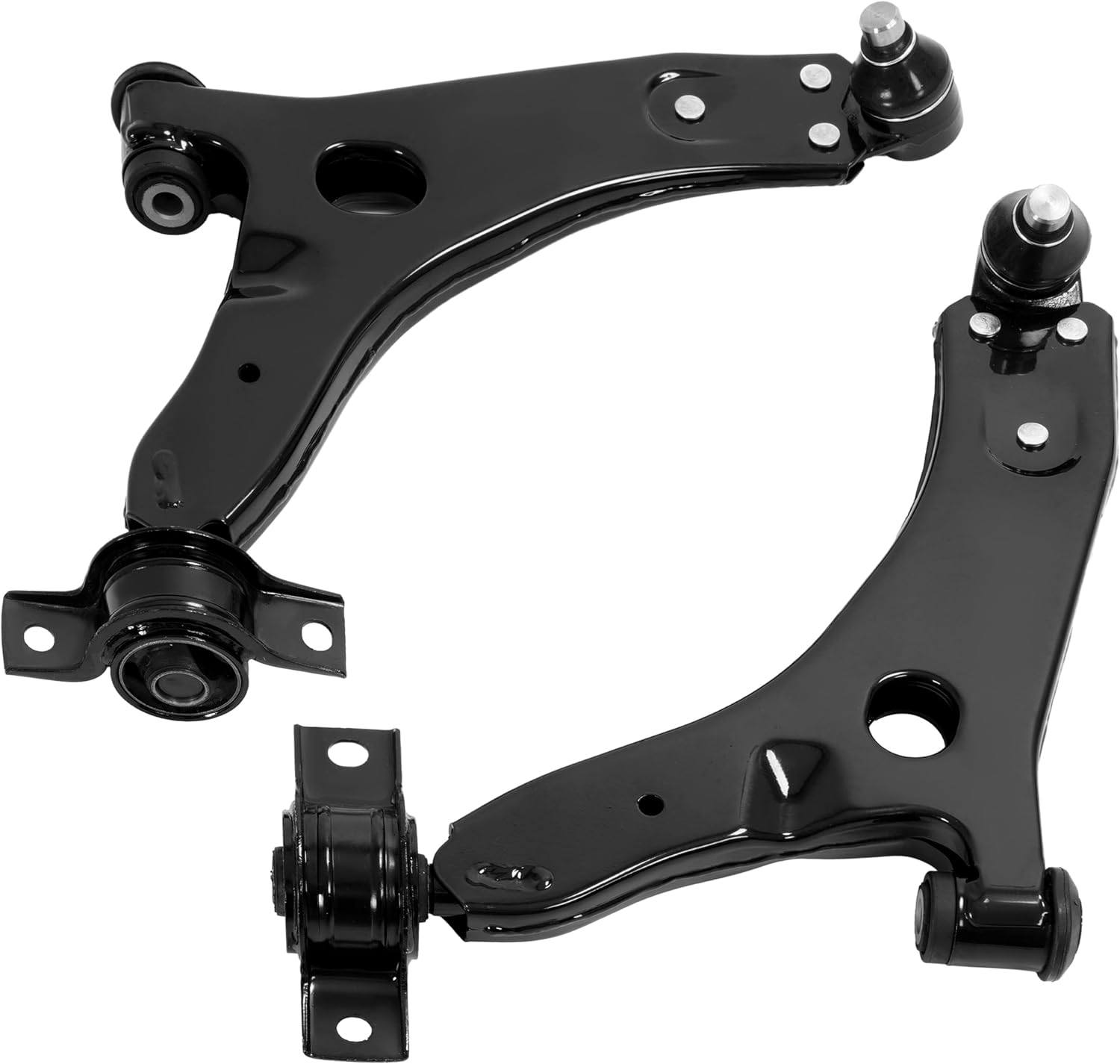 Front Lower Control Arm Compatible with 2006-2011 Ford Focus 2.0L 2.3L 2.5L w/Ball Joints Replacement for 7S4Z3079A Steel Powder Coated Black (Driver & Passenger Side)