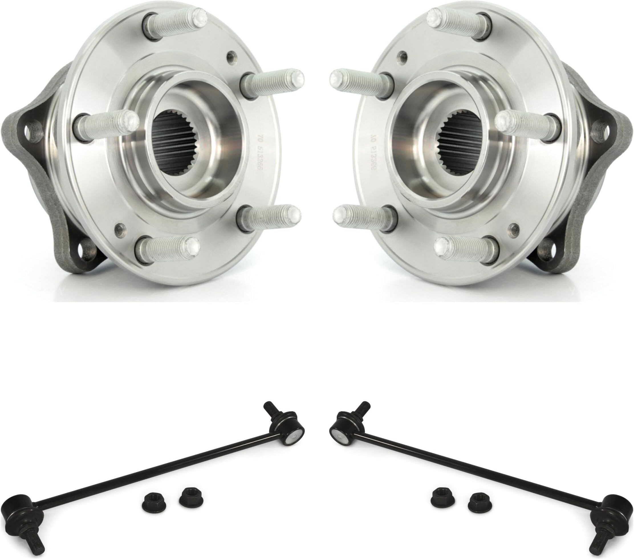 Front Hub Bearing Assembly And Link Kit Replacement For Hyundai Santa Fe Sport Kia Sorento XL - Left Right Side (Driver Passenger) K77-100289