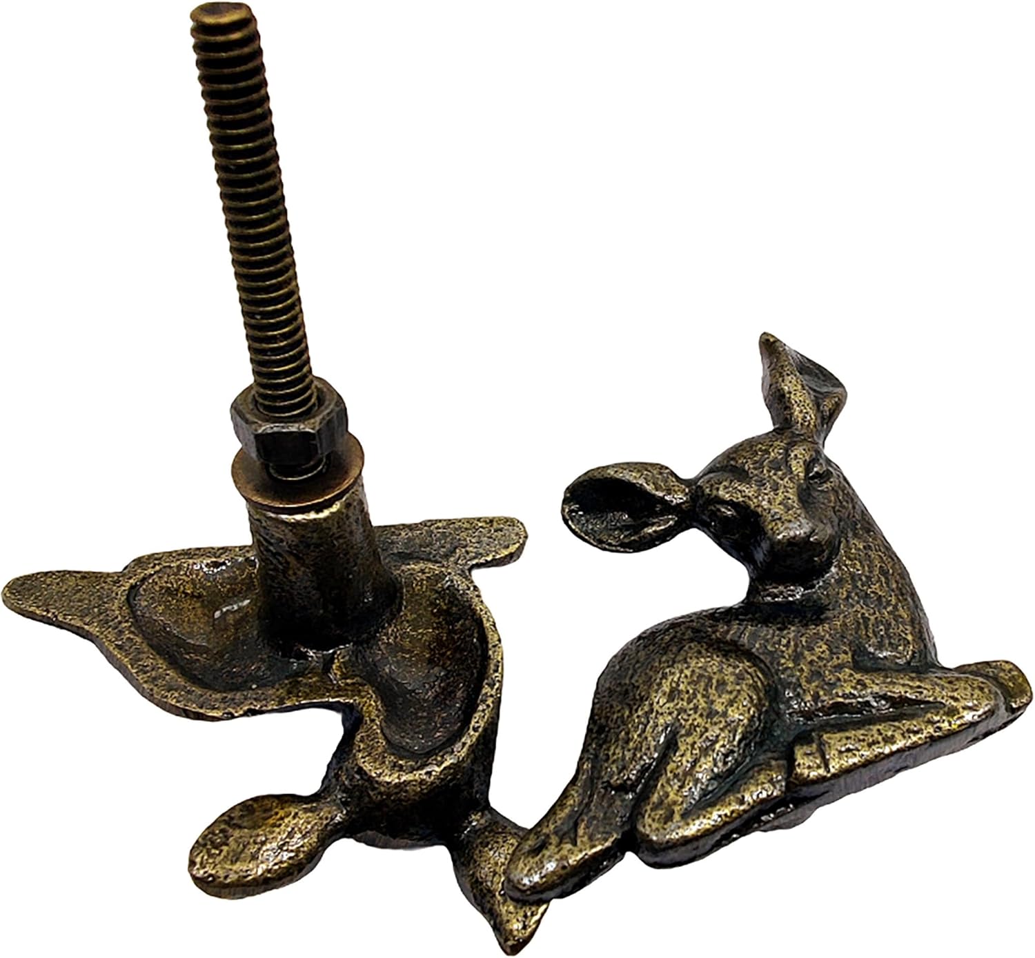 5MOONSUN5's Deer knobs cast Iron Solid Antique Finish Handmade Drawer Knobs Pulls Handles/Dresser Knobs Cabinet Pull Handles/Furniture Hardware (Set of 2)
