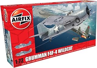 Airfix Grumman F4F-4 Wildcat 1:72 WWII Military Aviation Plastic Model Kit A02070, Set of 2 LED 158