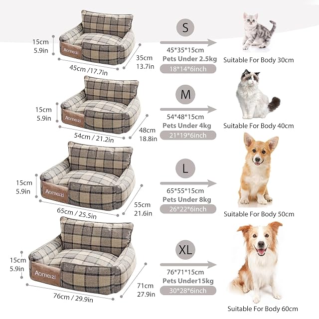 Foto 6 de 6 de PETCUTE Cama Perro Grandes,Camas para Perros con Funda Desenfundable y Lavable,Sofá Camas para Mascotas…