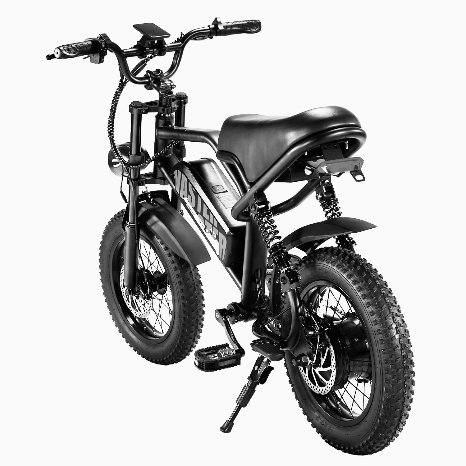 Bici Elettrica 16 Pollici, Batteria Rimovibile 36V 12,8Ah, Fat Bike 16"x3.0", Display LCD Grande, Doppia Sospensione, Freni a Disco, Luci LED, Ebike per Adulti