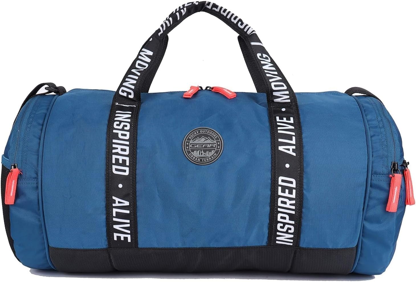 Inspired Alive Moving 33L Large Water Resistant Travel Duffle Bag/Gym Bag/Sports Duffle for Men/Women (Blue)