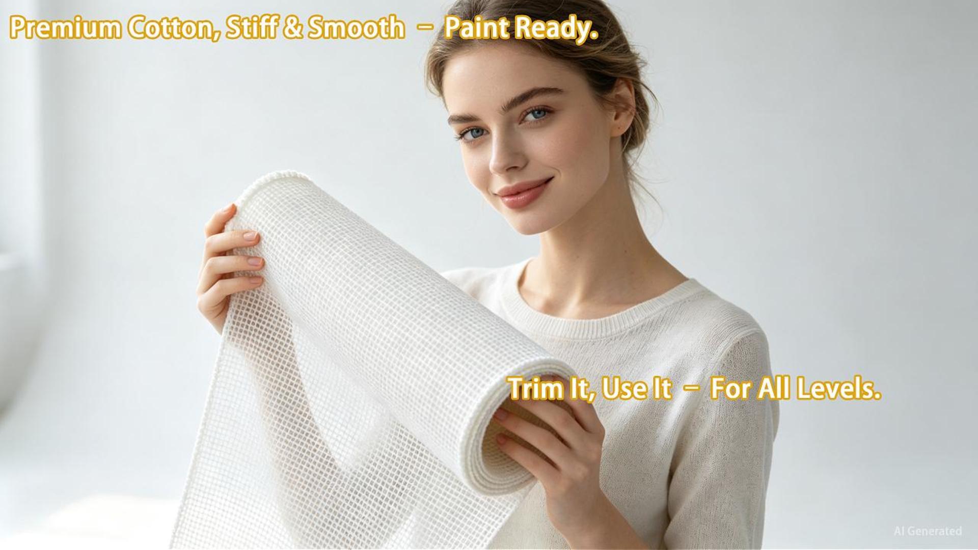 Image of 13 Mesh Cotton Evenweave Fabric for Canvas, 19 x 20 Inch (13 Mesh)