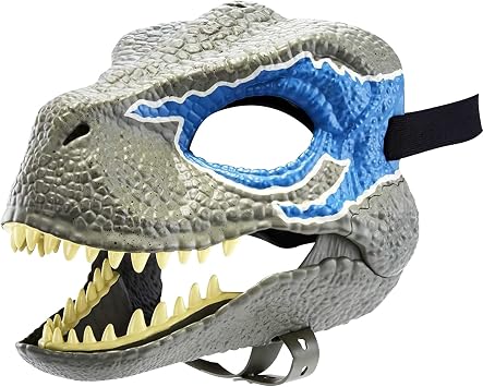 Dino mask with flexible pine, Raptor Dinosaurs Mask for children and adults, realistic dinosaurs head latex mask, halloween cosplay party gift requisites [Energy Class A]
