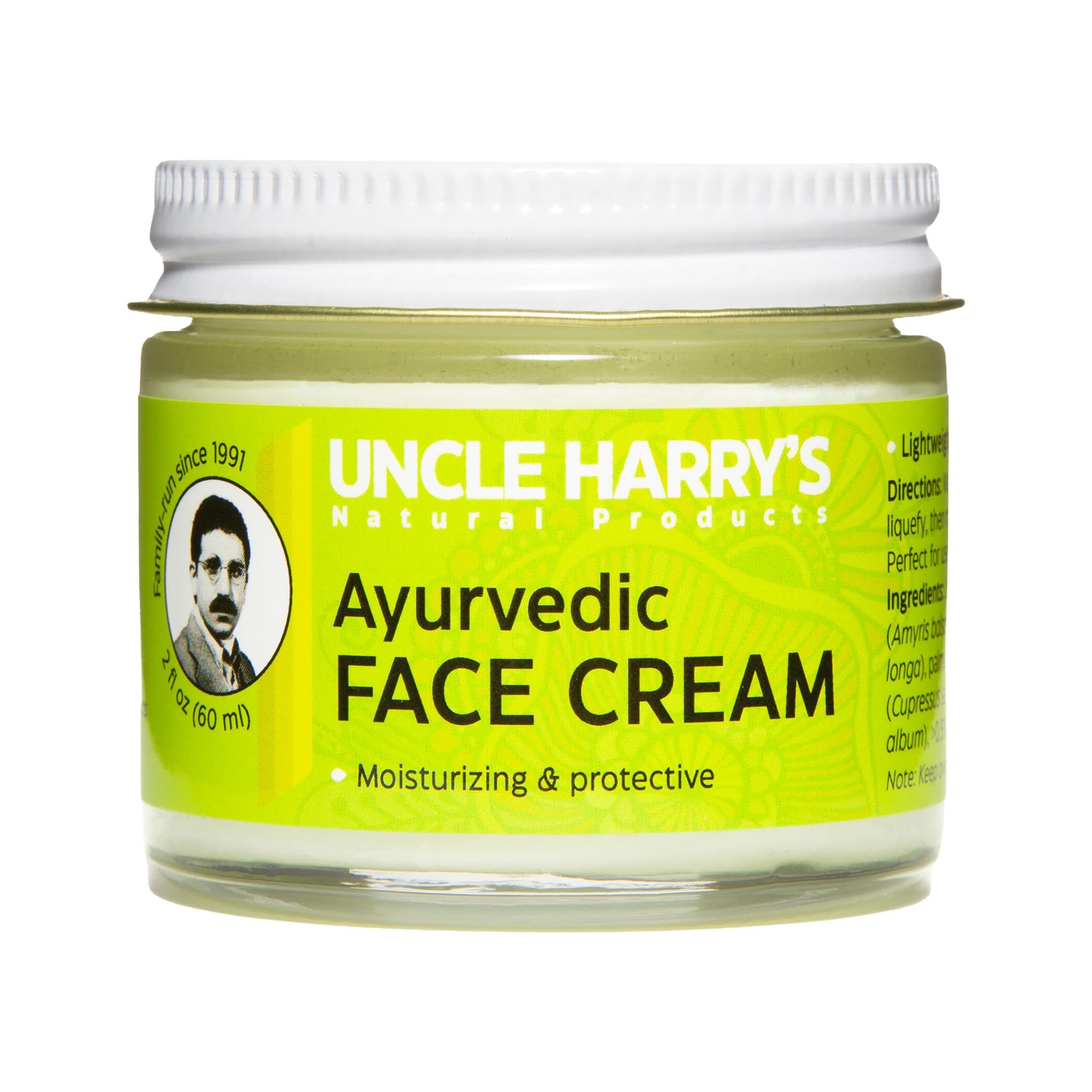 Uncle Harry's Ayurvedic Face Cream with Jojoba Esters and Essential Oils