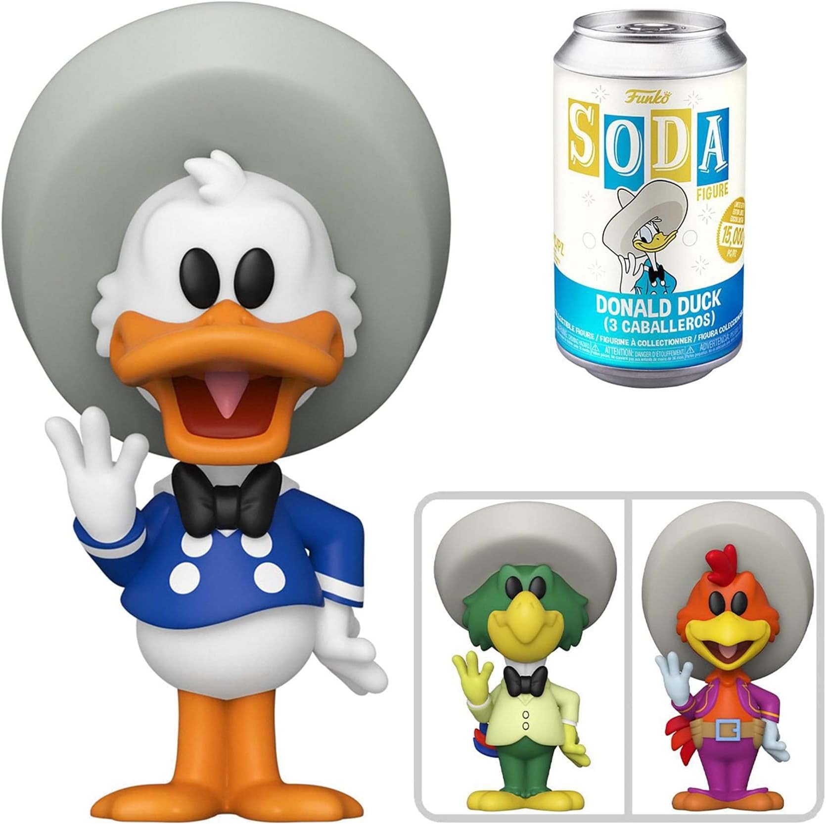Soda: Disney Donald Duck (3 Caballeros) 4.25" Figure in a Can