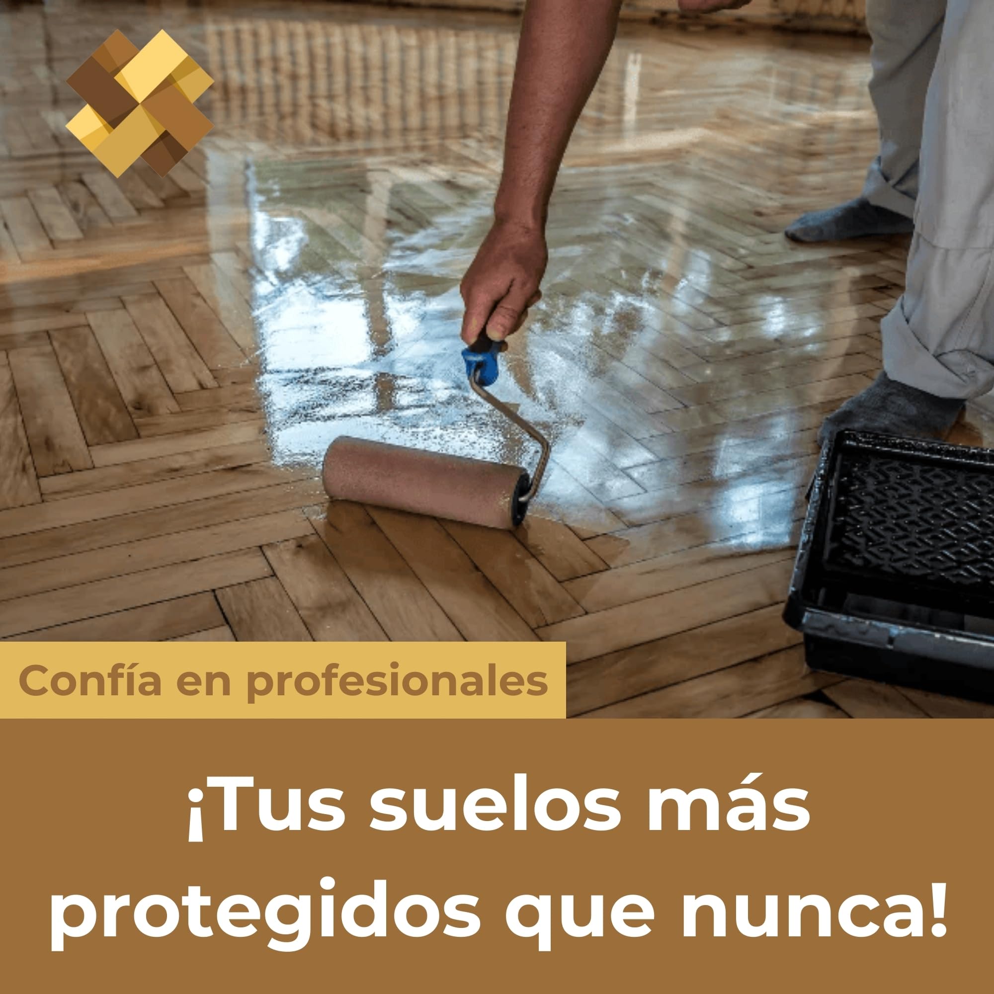 Barniz de Poliuretano para Suelos de Madera al Agua - 5 Litros - Acabado Brillante de Alta Resistencia al Desgaste - Protección y Durabilidad Profesional para Parquet y Tarima - Incoloro