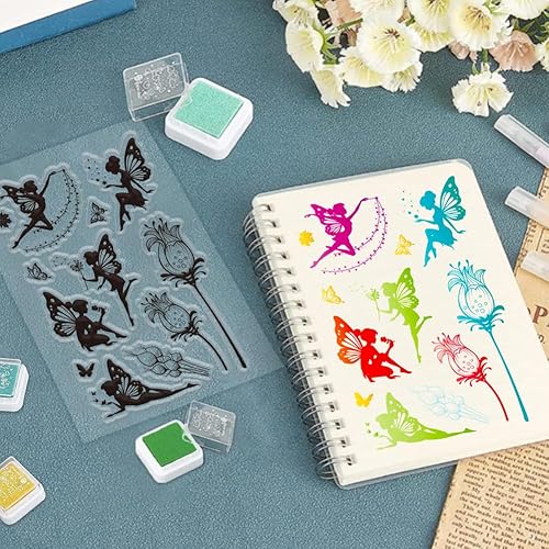 Miniatura 20 de ORIGACH Sellos transparentes con temática de llama, hermosos sellos transparentes de silicona para hacer tarjetas y álbumes de recortes de bricolaje