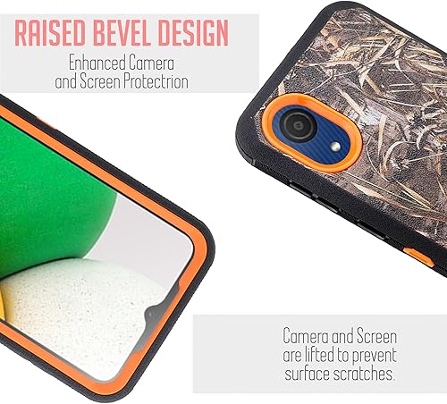 Miniatura 4 de Funda para teléfono Samsung A03 Core 2022 con clip para cinturón con protector de pantalla integrado con soporte integrado a prueba de golpes y