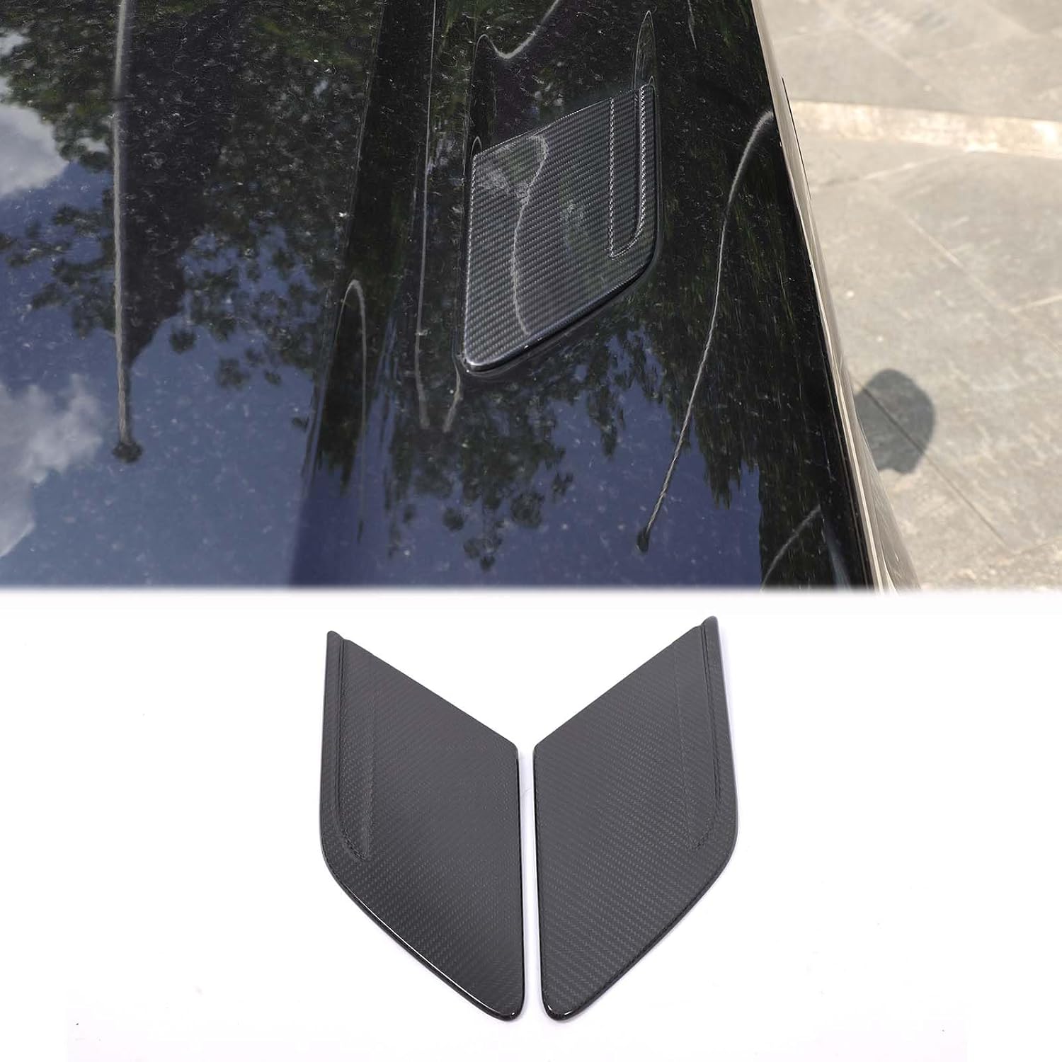 Front Hood Vent Fender Trim Cover Compatible with Land Rover Range Rover Sport 2023 2024 2025 2026, Real Carbon Fiber Front Side Hood Vent Trim Cover