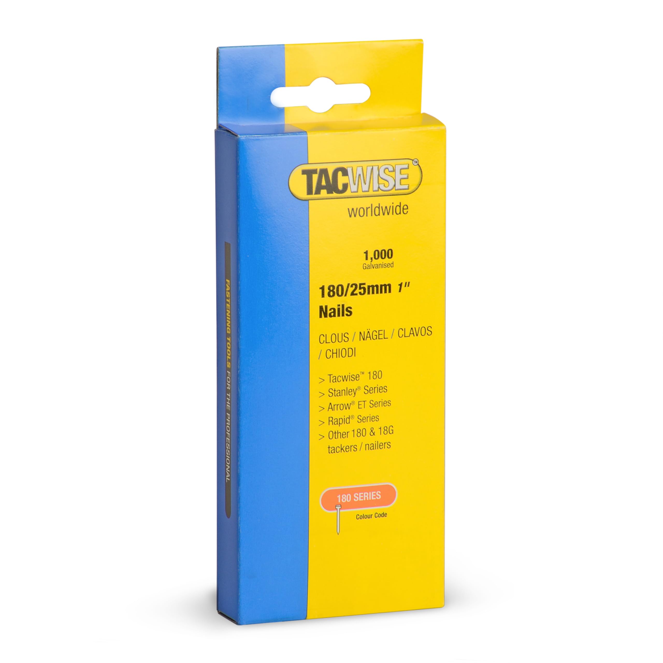 Tacwise 0361 Galvanised Brad Nails Type 18G / 25 mm, Pack of 1000