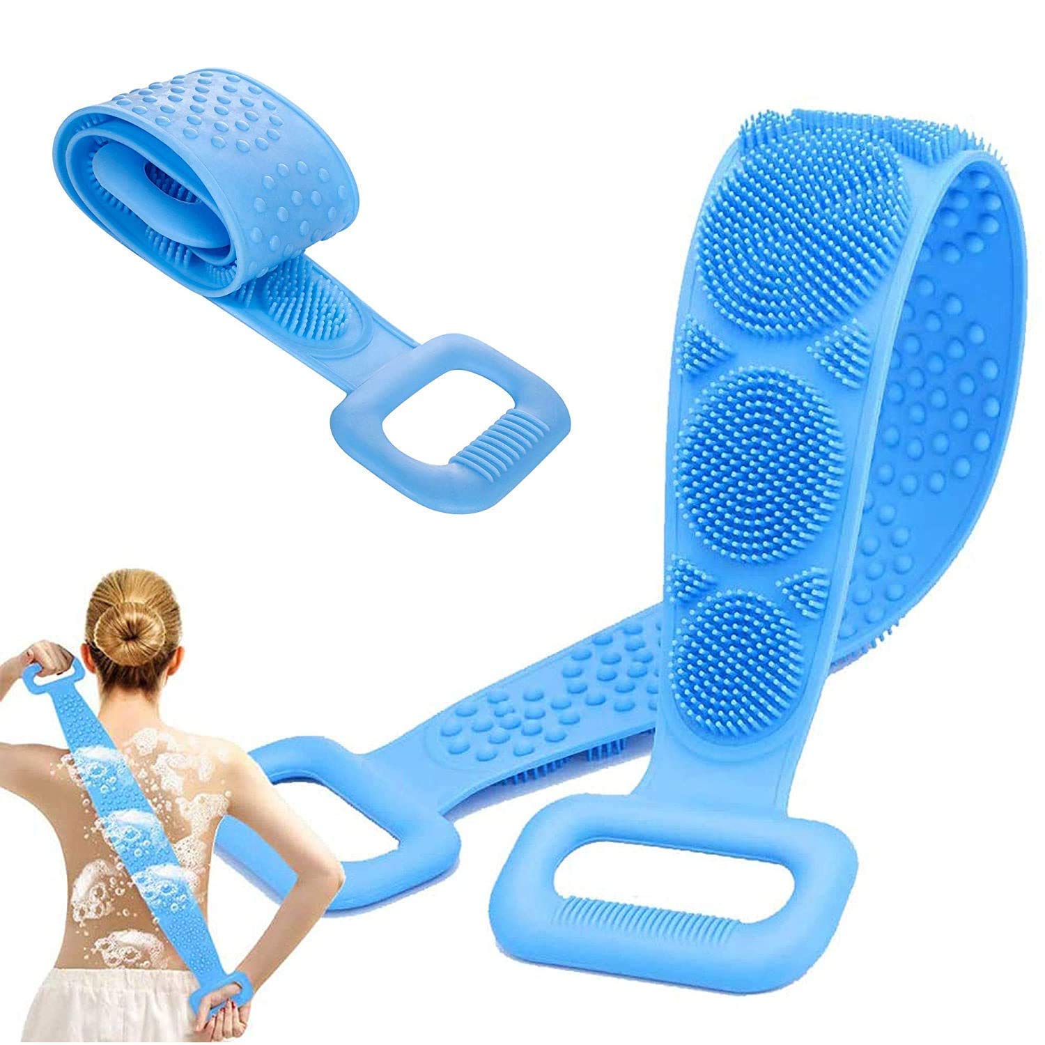 GRAZIA Unisex Convenient Silicone Body Scrubber/Cleaning Belt/Skin Brush Belt/Exfoliator Body Washable Scrubber/Scrubber Belt For Skin/Bathing/Body Dirt Removal For Kids Men's Women's (pack of 1)-image-8
