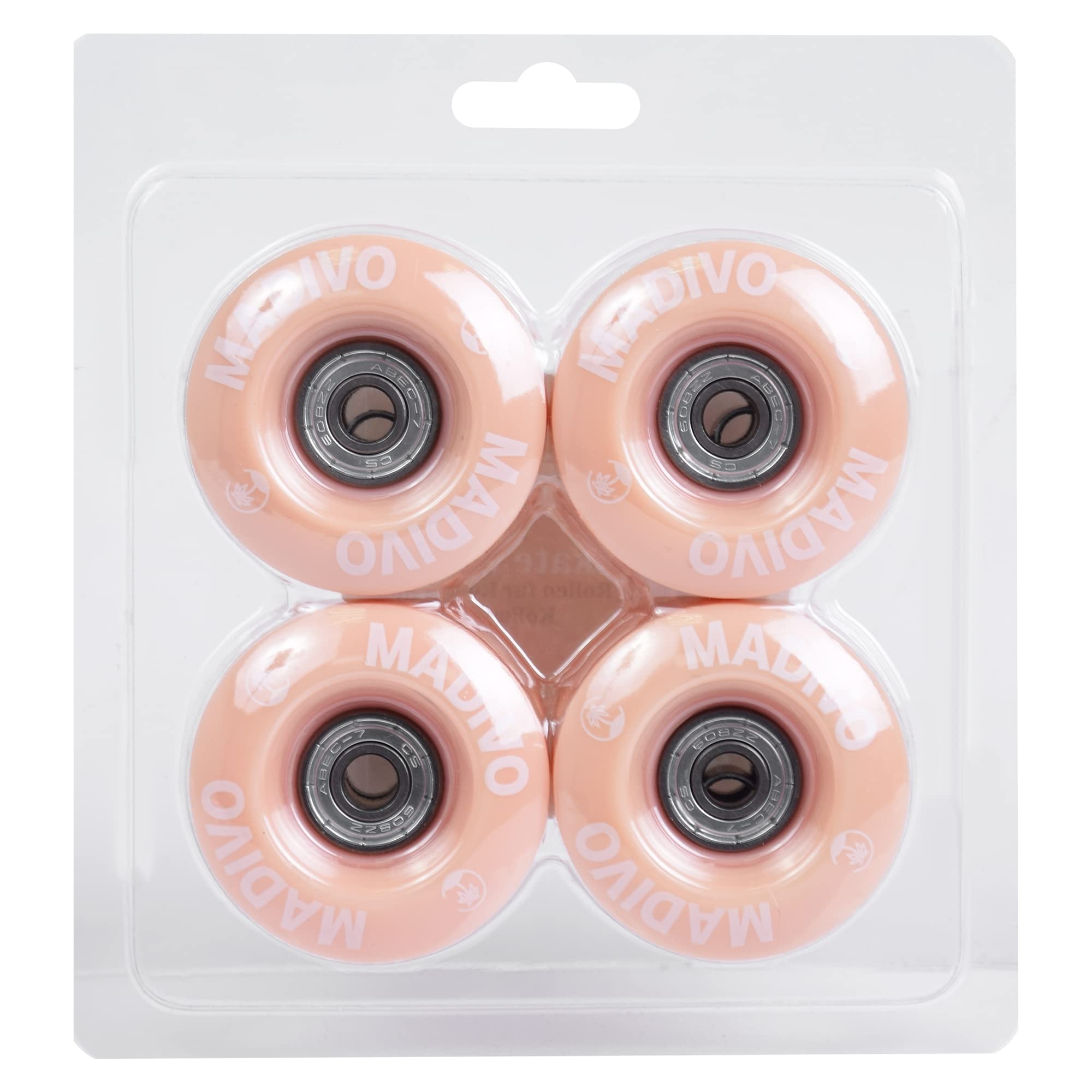 MADIVO Zapasowe kółka + łożyska kulkowe do wrotek 54 mm x 32 mm | zestaw składający się z 4 rolek 82A łożyska ABEC-7 | pastelowe kółka do quadów, do użytku na zewnątrz i wewnątrz