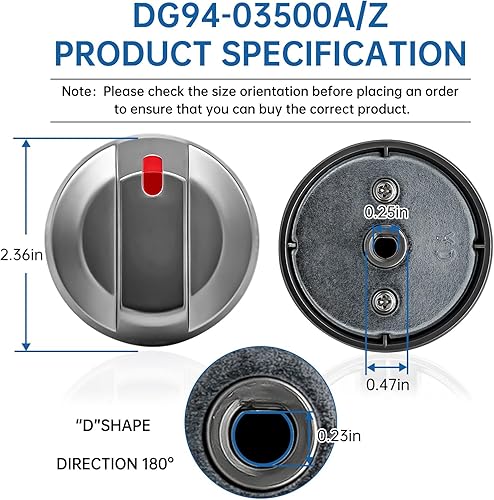 Miniatura 2 de DG94-03500AZ negro (5 piezas) para reemplazo de perilla de estufa Samsung, DG94-03500Y para estufa de gas eléctrico Samsung, reemplazo de perillas