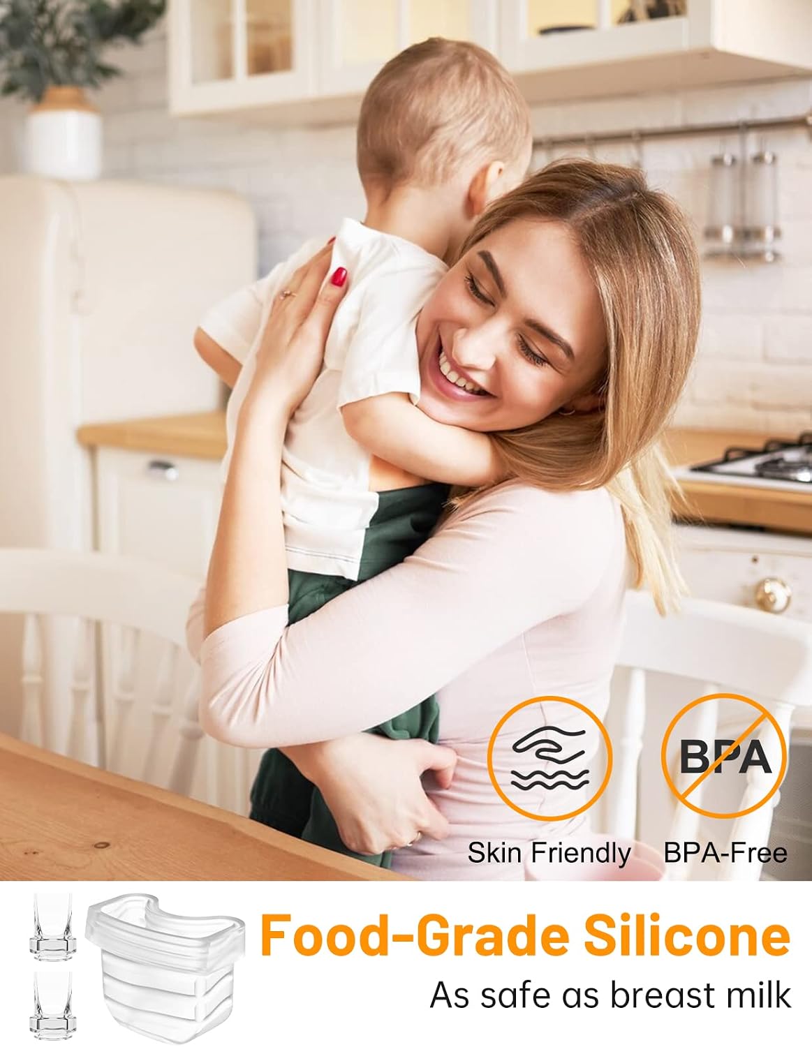 Hands Free Breast Pump Accessories, Silicone Diaphragm * 1 and Duckbill Valve * 2 for Mumgaroo Wearable Breast Pump, Also Compatible with MomMed S18/S21, MISSAA S18/S21