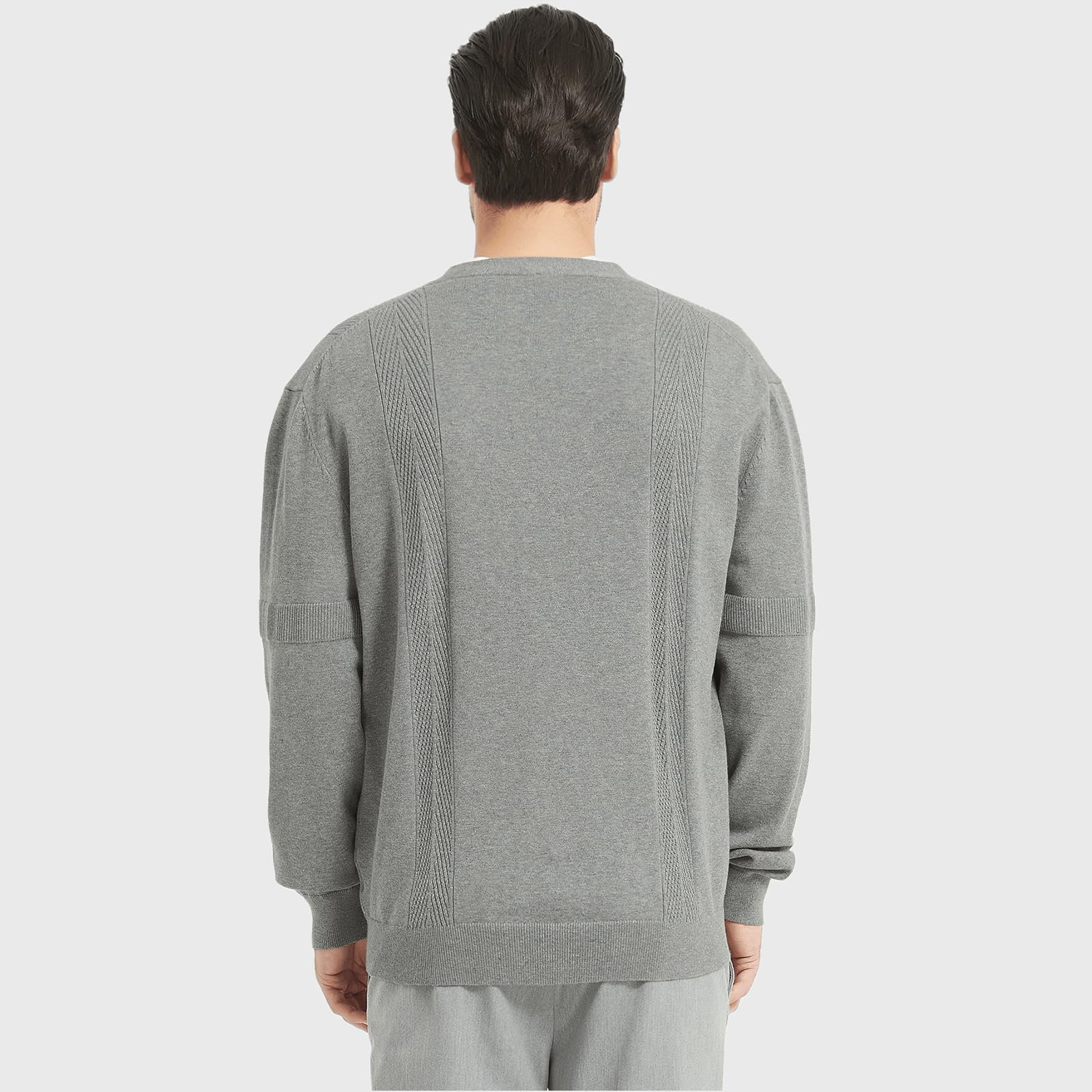 Cardigan pour Homme Décontracté Pull Manches Longues en Maille avec Col en V, Veste en Tricot Coton pour Hommes Gilet Automne Hiver avec Poches et Boutons