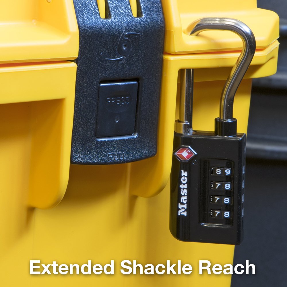 Master Lock kłódka, ustaw własną kombinację WORD akceptowany zamek bagażowy TSA, 4-11 cm szerokości, 4696TWD (opakowanie 2)