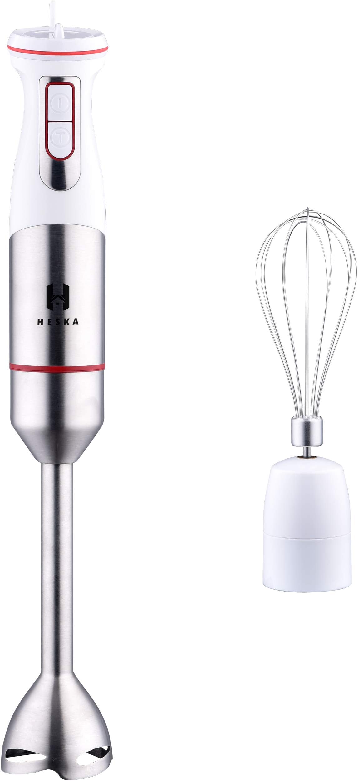 1200W – Premium Heska Hand Blender - 5 Speed Immersion Control - Handheld - Powerful Blender - Copper Motor - Inc. Baker Whisk, Steel blade blending stick - Ergonomic, slim, comfortable
