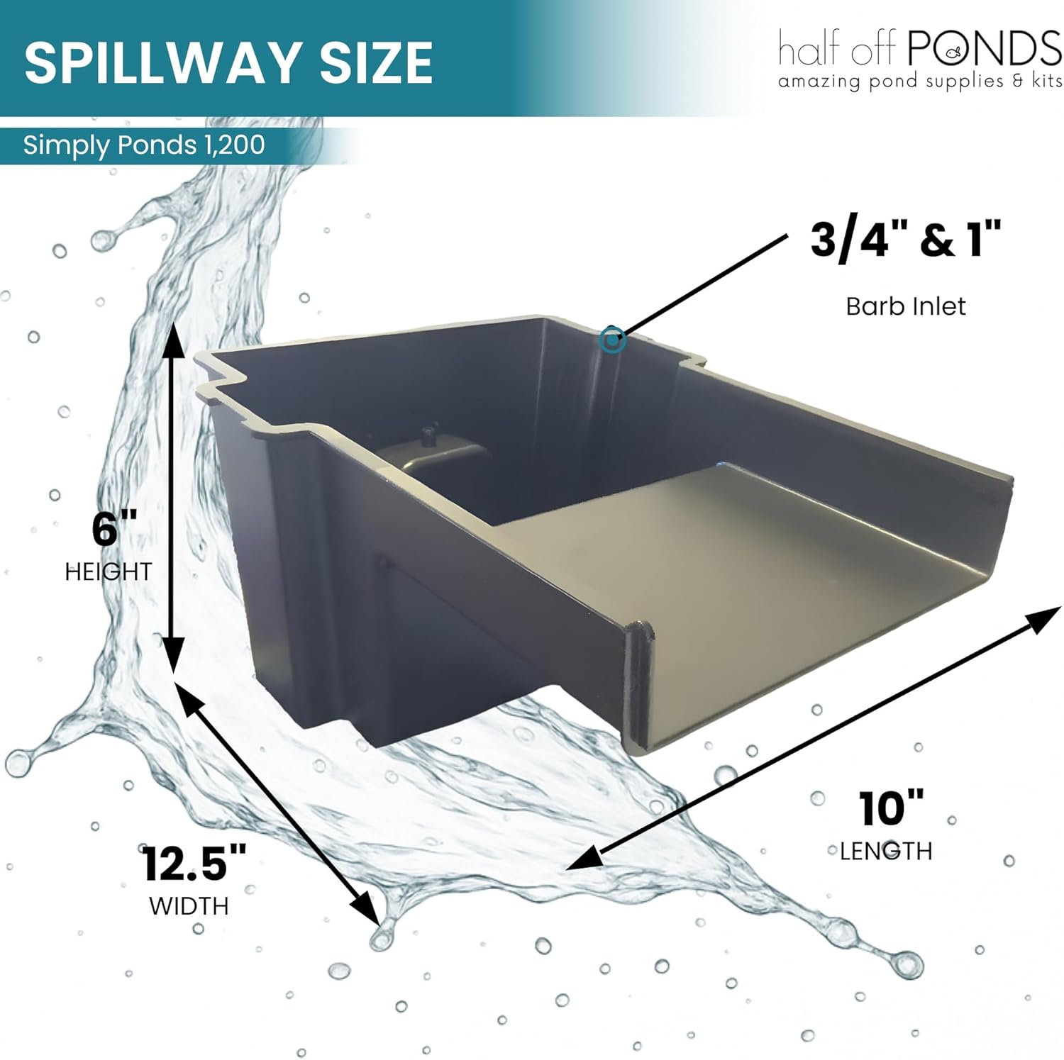 HALF OFF PONDS Simply Ponds 1,200 GPH Submersible Pump Pond Kit with 10' x 10' EPDM Rubber Pond Liner for Water Garden & Koi Pond