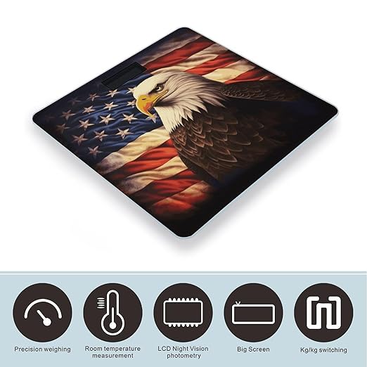 Báscula digital de baño Flag and Eagle con pantalla LED miniatura 3