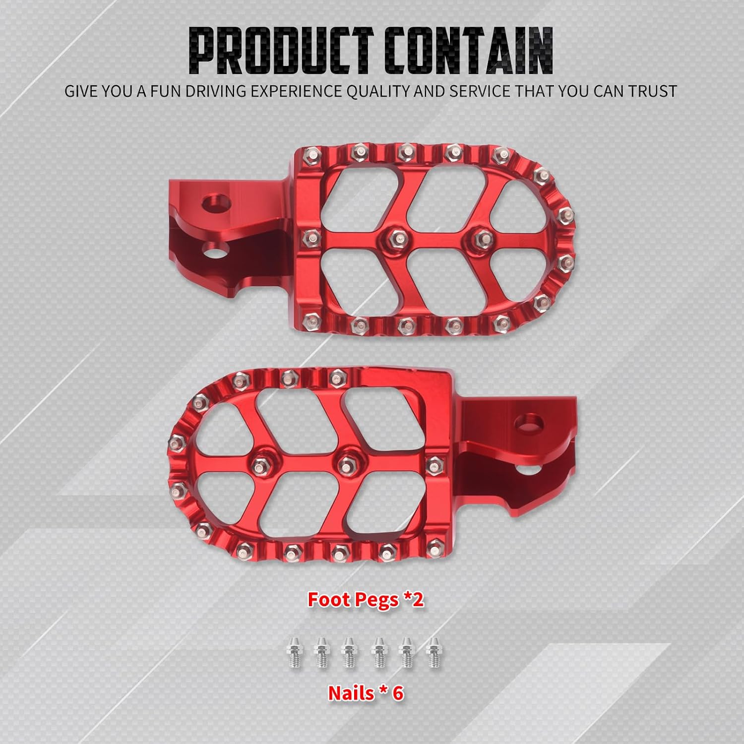 Dirt Bike Foot Pegs CNC Footpegs Pedals Rest Fit for Surron Light Bee X S E Ride Pro SS CRF150F CRF230F CRF250F XR150L XR125L (Red)