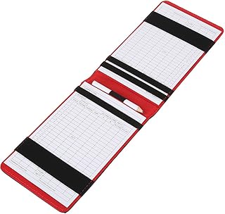 VGEBY Tarjeta de Counter Contador de Puntaje de Accesorios Funda de Cuero PU con Tarjetas de Puntuación y Lápiz(Negro) Tarjetero Puntuación