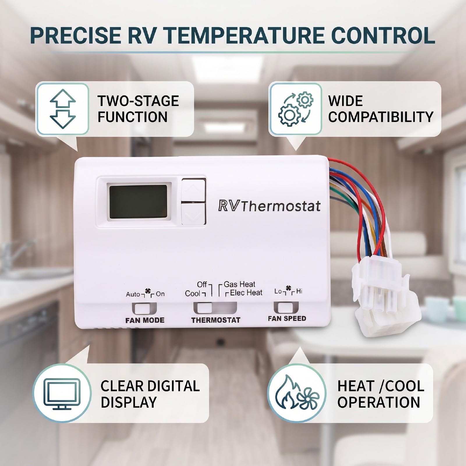 Sorandy RV Termostat Cyfrowy, Dwustopniowa Kontrola Temperatury